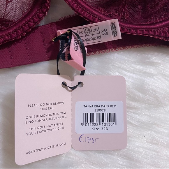 NWT Agent Provocateur Tanya Dark Red Bra - Picture 8 of 11